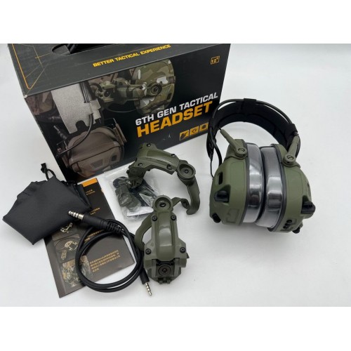 6TH GEN TACTICAL HEADSET тактическая гарнитура, звукосниматель и шумоподавление, активные в Нефтекамске