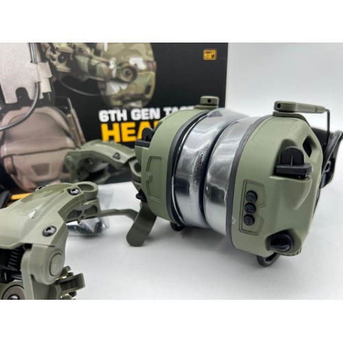 6TH GEN TACTICAL HEADSET тактическая гарнитура, звукосниматель и шумоподавление, активные в Нефтекамске