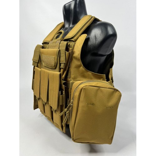 Тактический разгрузочный жилет «5 / пять карманов» с подсумками Tactical Molle Plate Carrier для съемных бронепластин в Нефтекамске